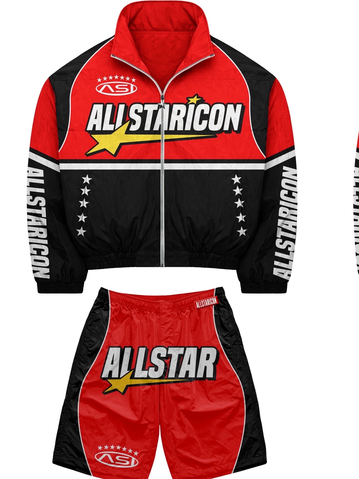 Red windbreaker set