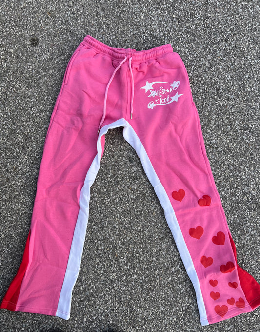 Valentine Flared trackpants (Pink)